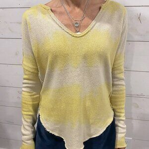 We The Free Yellow V Neck Sweater